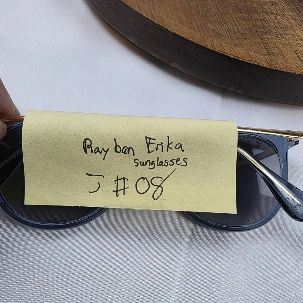 Ray-Ban Erika Sunglasses Womens 54-18 Blue Gray Round Polarized Thailand RB4171